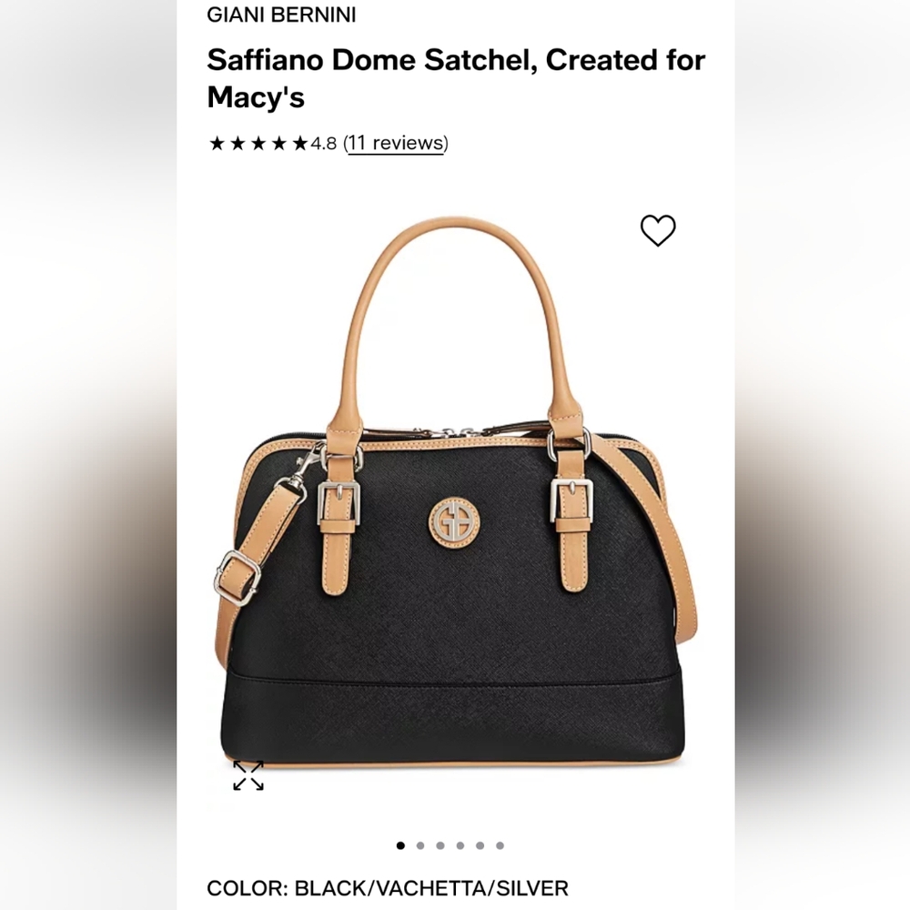 EUC Giani Bernini Medium Structured Satchel with Adjustable Crossbody Strap